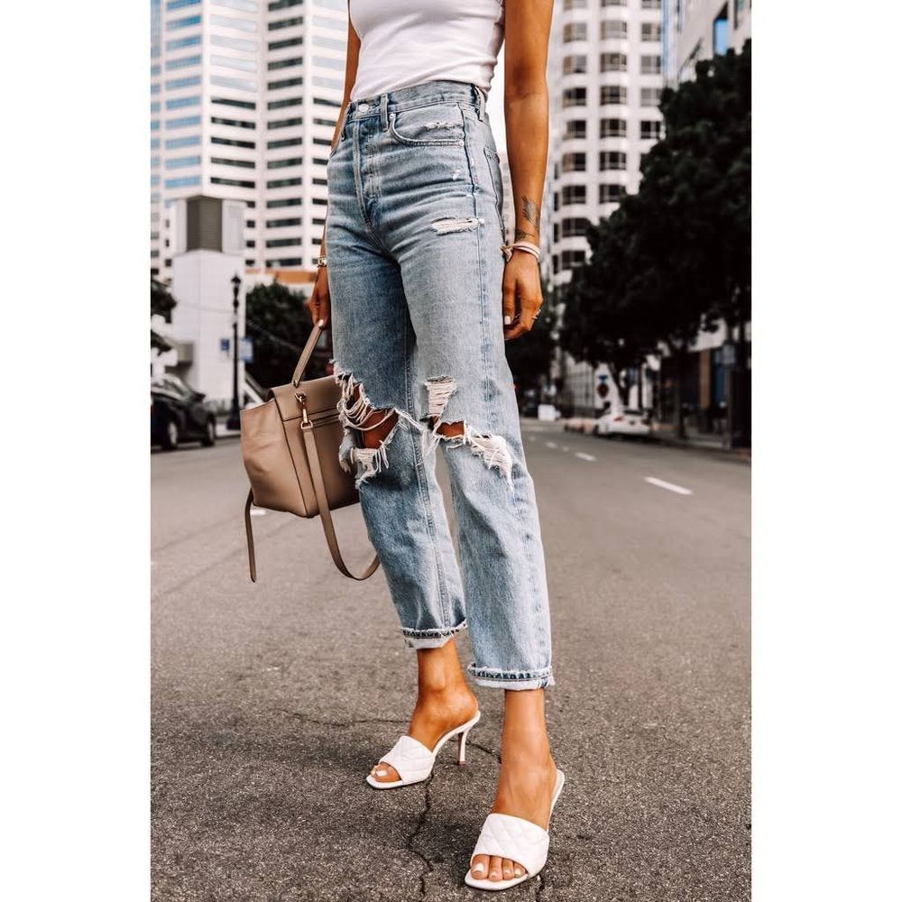 Agolde Light Blue Straight Leg Jeans